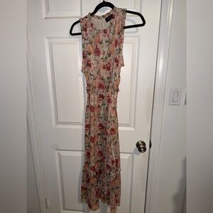 Vici Floral Maxi Dress in Pink and Cream
